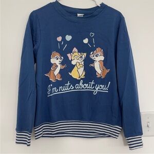 Disney Chip, Dale and Clarice Blue stripe super soft sweater